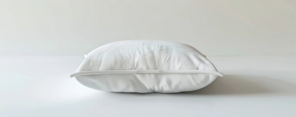 White velvet cushion on white background, 4K hyperrealistic photo