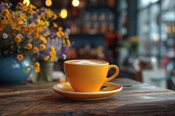 Obraz premium Cozy Morning Coffee in a Cafe 