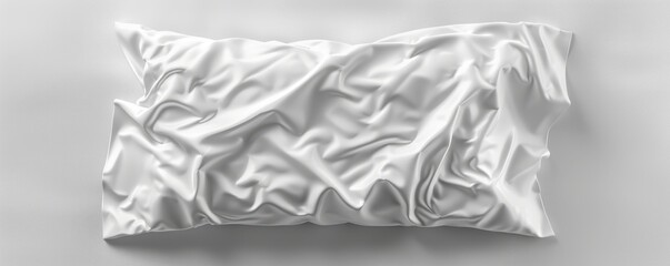 White cotton pillowcase on white background, 4K hyperrealistic photo