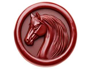 Wax seal embossed with a horse's head