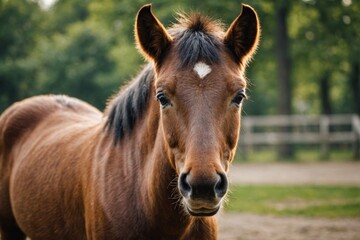 Fototapeta premium Little horse at small latvian zoo
