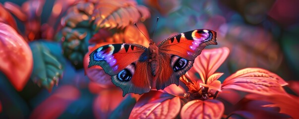 Fototapeta premium Vibrant butterfly resting on a flower, 4K hyperrealistic photo