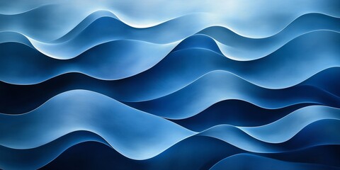 Obraz premium A mesmerizing abstract image featuring a pattern of undulating blue waves.