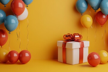 Celebration Gift Box With Balloons