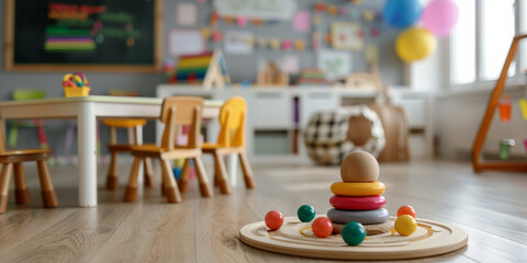 Blurred Classroom Background in Kindergarten
