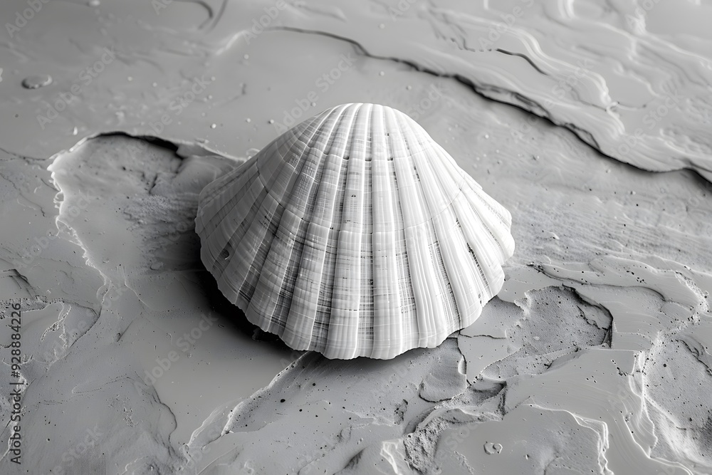 Poster elegant seashell on a textured surface