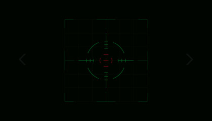 Accuracy symbol for targeting opponent or enemy, HUD user interface. collimator target symbol on weapon, digital focus UI game asset