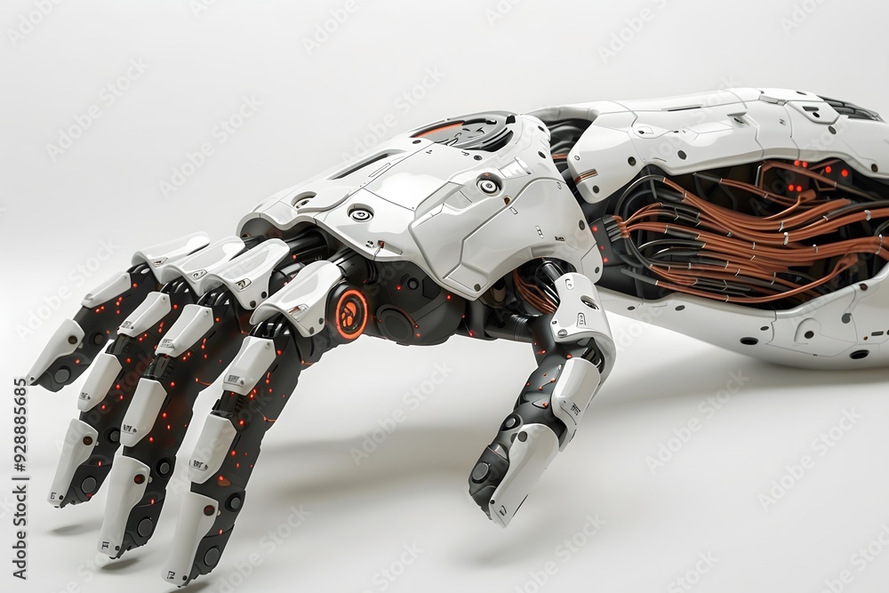 Aufkleber futuristic robotic hand with intricate design and visible mechanics