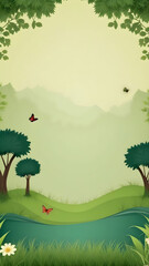 Obraz premium landscape with trees and grass