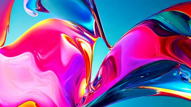 Colorful liquid organic abstract form morphing