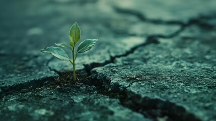 photo of a sprout growing out of a crack in the asphalt