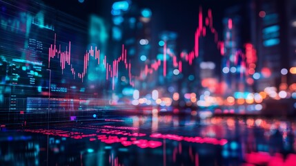 Fototapeta premium The digital graph of trading and the stock market
