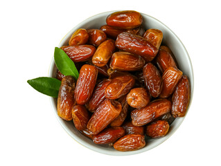 Dry Dates Isolated on White Background - Natural Healthy Snack