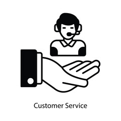 Customer Service vector filled outline Icon Design illustration. Graphic Design Symbol on White background EPS 10 File