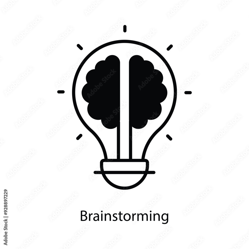 Poster brainstorming vector filled outline icon design illustration. graphic design symbol on white backgro