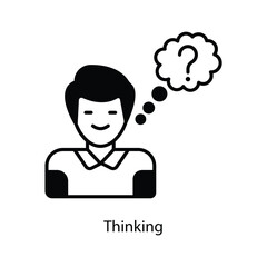 Thinking vector filled outline Icon Design illustration. Graphic Design Symbol on White background EPS 10 File