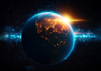 宇宙と夜明けのイメージ