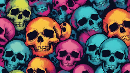 Skull colorful psychedelic background texture to use as wallpaper