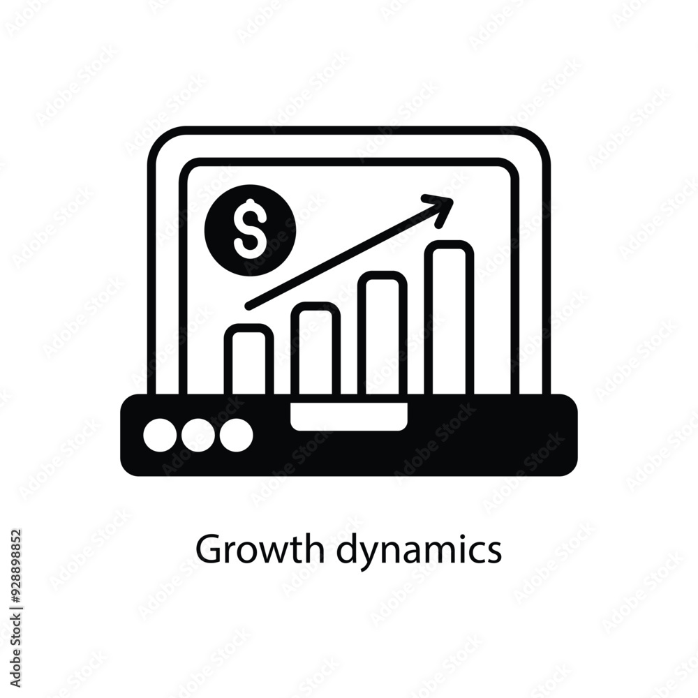 Poster growth dynamics vector filled outline icon design illustration. graphic design symbol on white backg