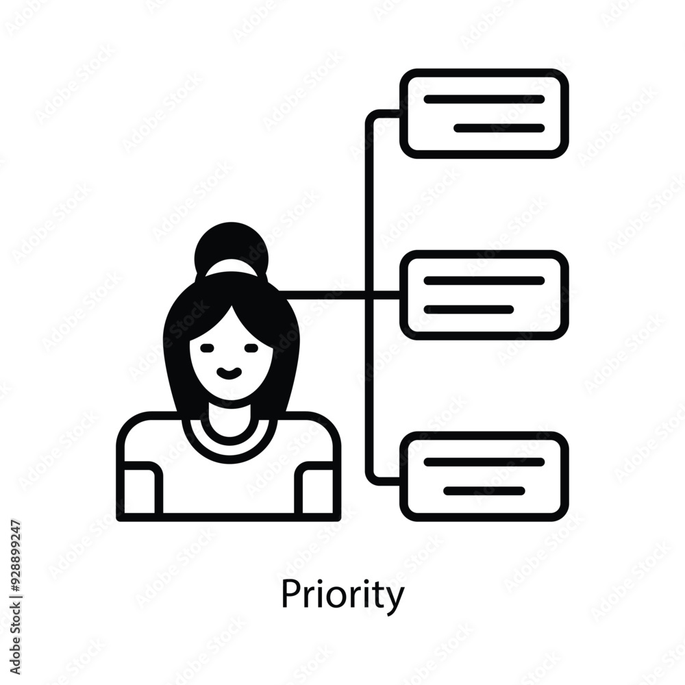 Poster priority vector filled outline icon design illustration. graphic design symbol on white background e