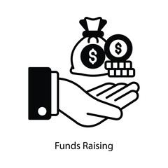 Funds Raising vector filled outline Icon Design illustration. Graphic Design Symbol on White background EPS 10 File