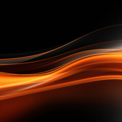 Dynamic Waves of Fiery Orange Light Flowing Gracefully Against a Dark Background, Capturing the Essence of Motion and Energy in Abstract Form