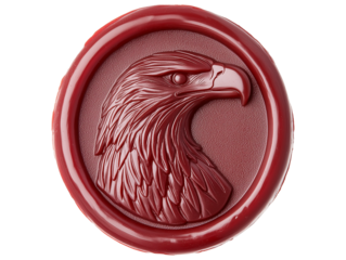 Wax seal embossed with a eagle's head
