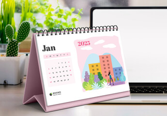 Printable Desk Calendar 2025 Design Layout