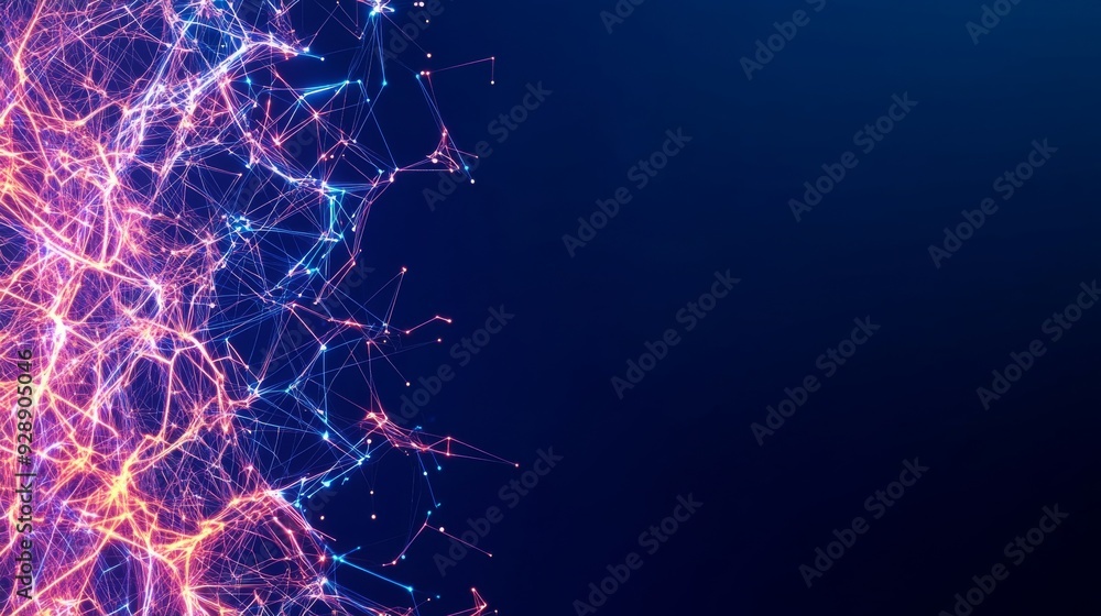 Poster illuminated connections - modern secure digital network illustration on sleek background for versati