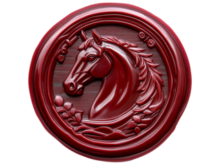 Wax seal embossed with a horse's head