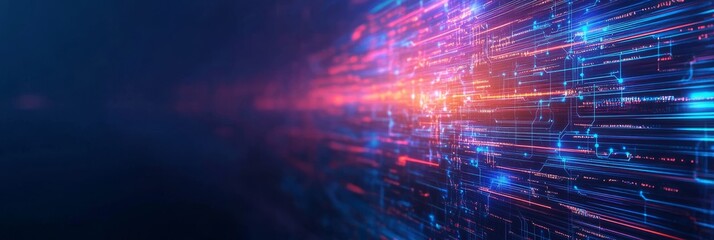 Futuristic Secure Data Transfer Technology Concept Illustration with Vibrant Colors and Clean Design Suitable for Campaigns.