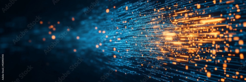 Poster streamlined cybersecurity: secure data flow illustration on clean background