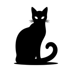 cat silhouette Illustrator black and white