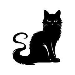 cat silhouette Illustrator black and white