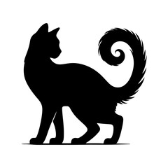 cat silhouette Illustrator black and white