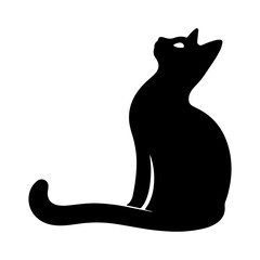 cat silhouette Illustrator black and white