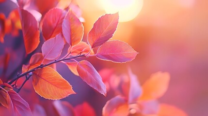 Describe a peaceful autumn equinox evening, with leaves changing color and a calm balance in the crisp air, Close up