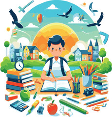 Back to school Vector illustration