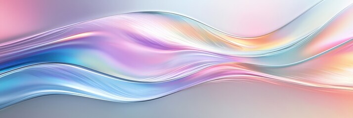 Fototapeta premium Soft pastel colors blend seamlessly into flowing waves, creating a serene and calming abstract visual experience