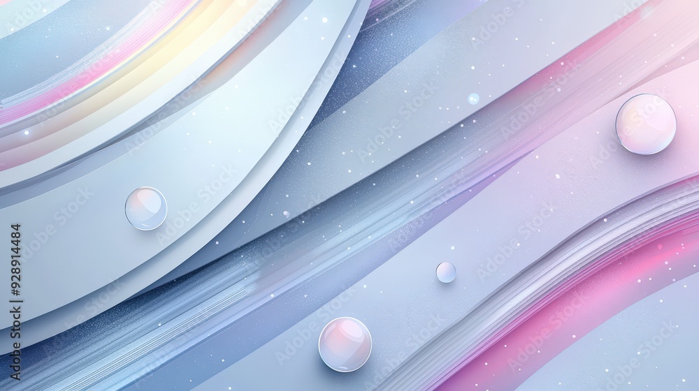 Poster swirls of pastel colors blend together, featuring bubbles that enhance the depth and texture of the 