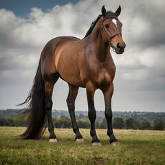 Obraz premium thoroughbred horse on the grass