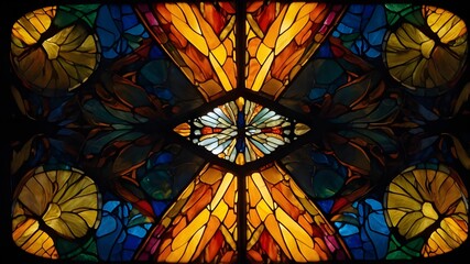 A stunning, glowing bulb with intricate patterns and vibrant colors, reminiscent of a stained glass window.