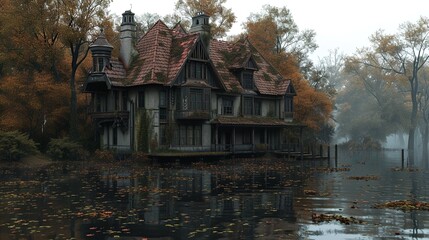 Fototapeta premium Lakeside Vacation Home for Relaxing Getaways