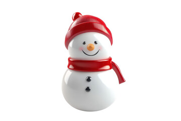 Cute snowman with a red hat and scarf isolated on a transparent background. Perfect for winter, holiday, and Christmas themes.