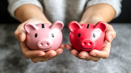 A side-by-side comparison of loan options with different interest rates demonstrating the impact on total repayment costs Stock Photo with copy space