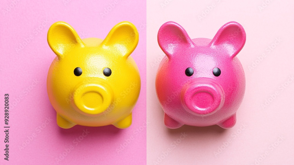 Poster A side-by-side comparison of loan options with different interest rates demonstrating the impact on total repayment costs Stock Photo with copy space