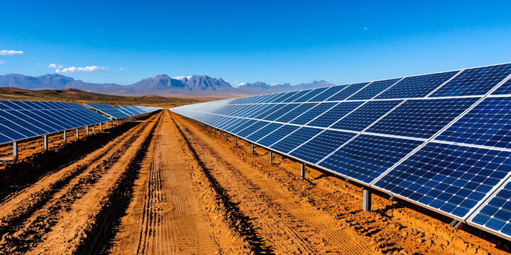 Solar field in South Africa, solar panels