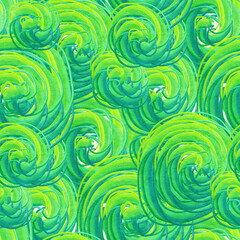 Abstract seamless pattern with watercolor drawing in doodle style.