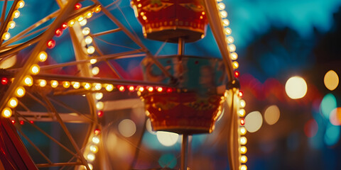 Magical Evening at the Carnival, Ferris Wheel Under the Night Sky