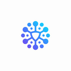 molecule shield logo design template